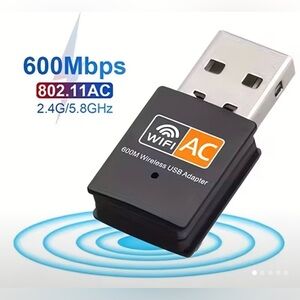 600Mbps Wireless WiFi Adapter USB 2.4GHz 5.8GHz Dual-Band External WiFi Receiver